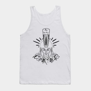 Spartans, oh, oh, oh! War cry in feminine. Color and typography in black Tank Top